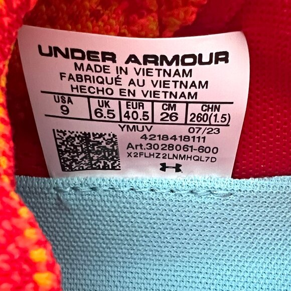 New Under Armour Flow Breakthru 4 ASG Red, Gold & White Sneakers, Size 9! - Picture 3 of 15